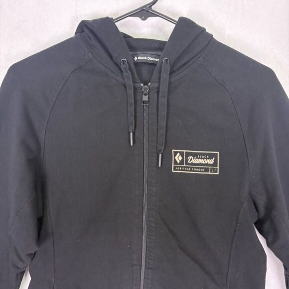 Black Diamond Black Hooded Zip Up Sweatshirt Women's XS - Picture 2 of 11